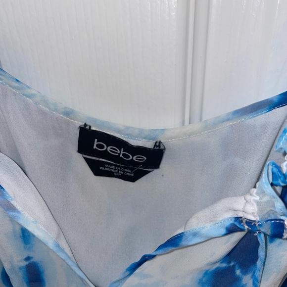 Blue and white Bebe tie dye mini sundress - Picture 4 of 5